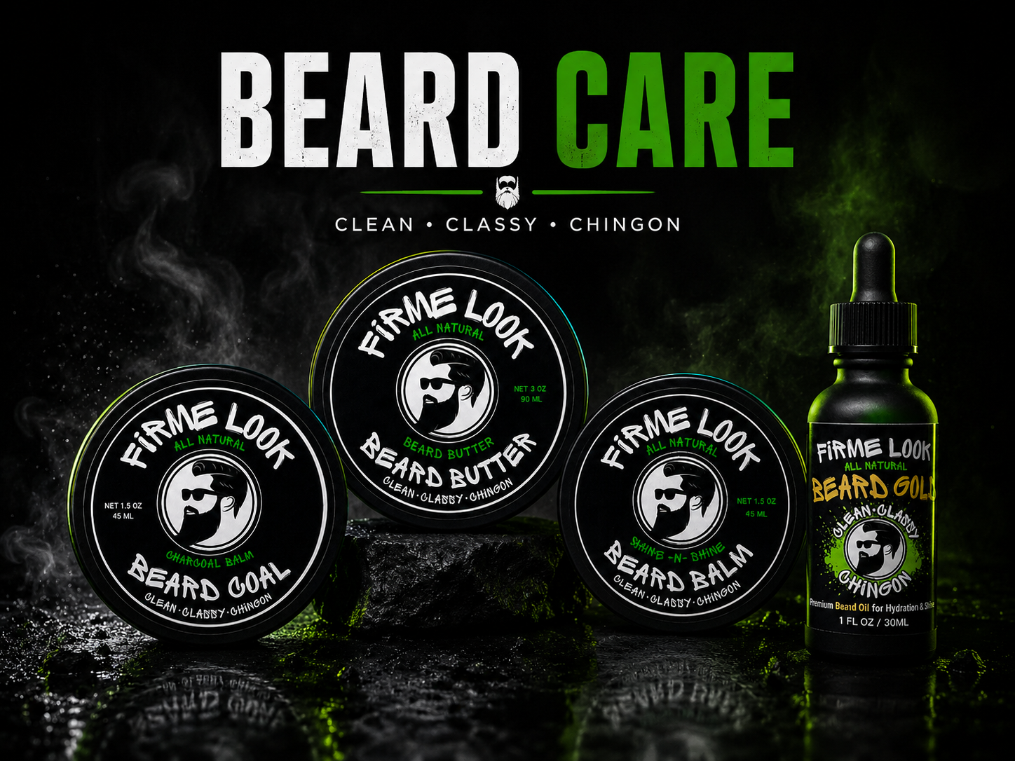 Firme Look Beard Care products – natural balm and butter made in Albuquerque NM